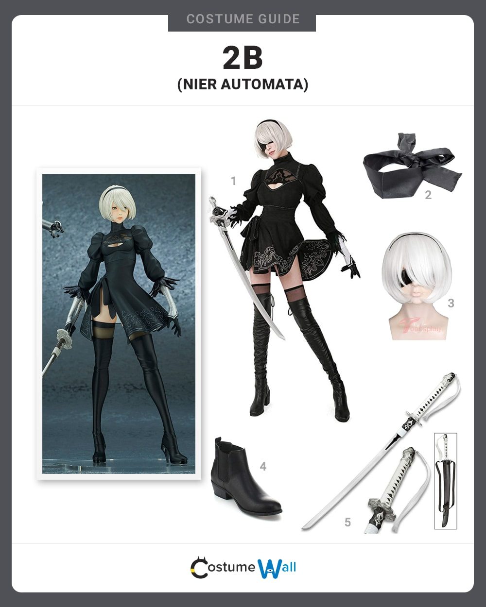 Dress Like 2B Nier Automata Costume Halloween and Cosplay Guides