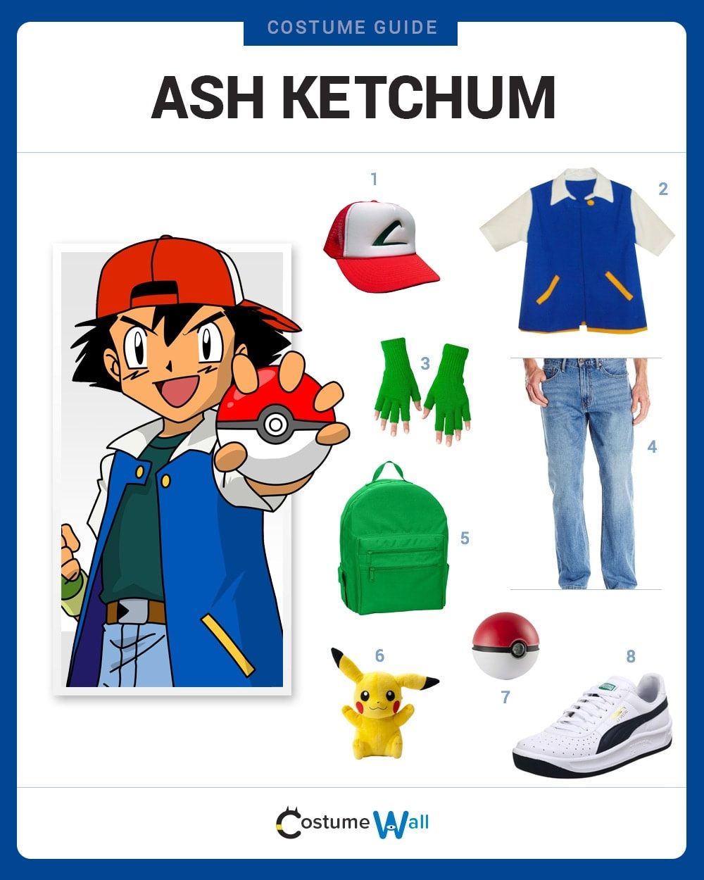 Pokemon Adult Classic Ash Ketchum Fancy Dress Costume