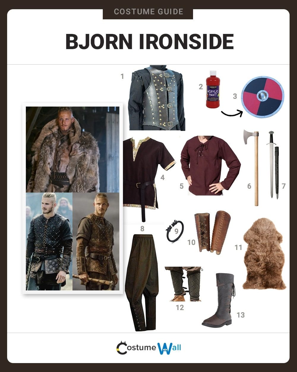 Vikings Bjorn Ironside Costume for Men