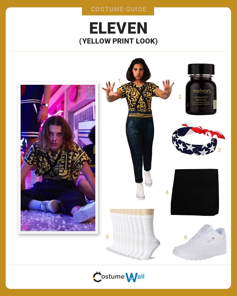 Dress Like Eleven Yellow Print Costume Halloween And Cosplay Guides