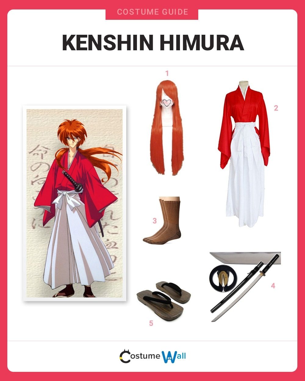 Rurouni Kenshin Himura Kenshin Cosplay Costume Outfits Halloween