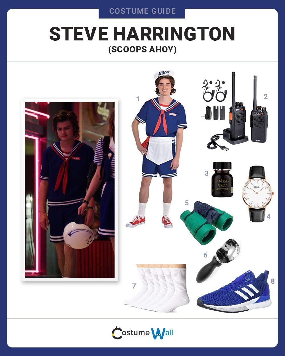 Dress Like Steve Harrington (Scoops Ahoy) Costume