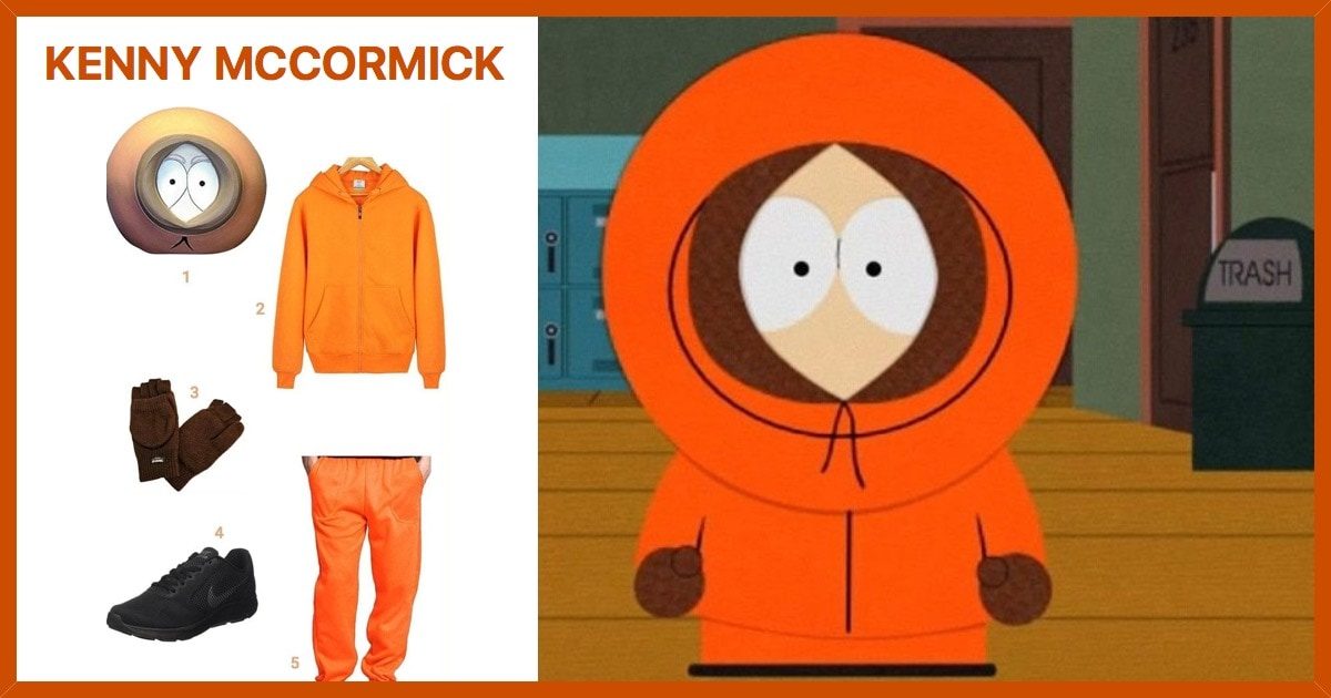 Dress Like Kenny McCormick Costume. south park orange hoodie. 