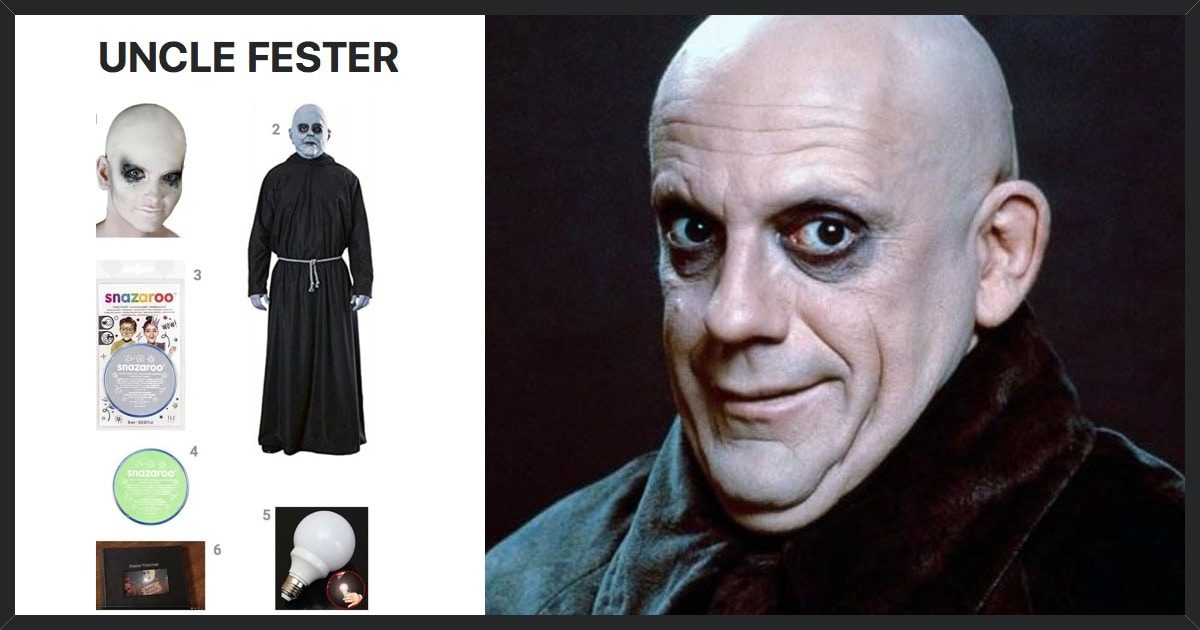 Addams Family Movie Uncle Fester Cosplay Costume
