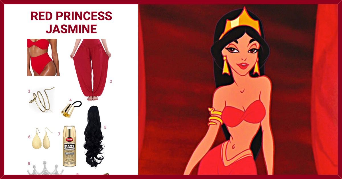 Dress Princess Jasmine in Red Costume | Halloween