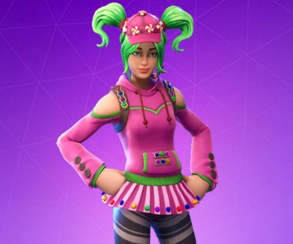 Fortnite Girl with Blue Hair and Pink Gun - wide 9