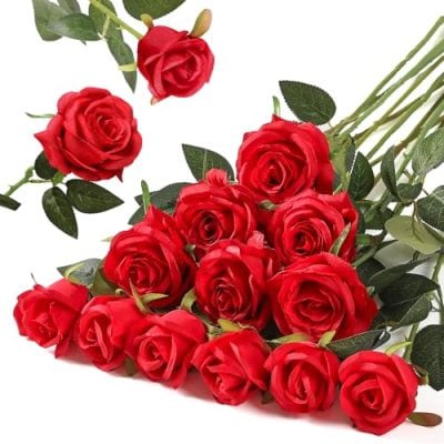 Artificial Red Roses (12 Stems)