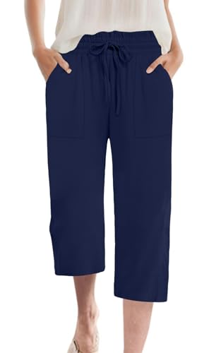 Navy Capri Trousers