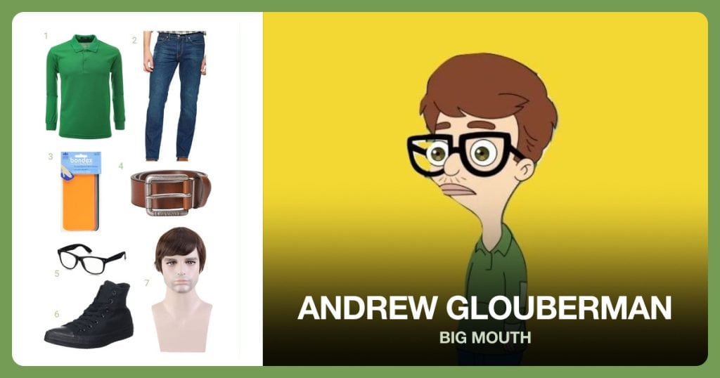 Long Sleeve Polo Shirt, Blue Jeans, Nylon Patches and Brown Belt beside Andrew Glouberman