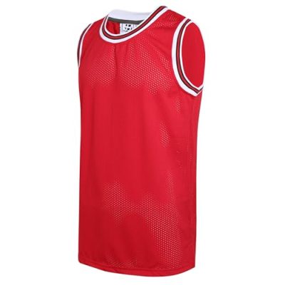 Red V-Neck Basketball Jersey