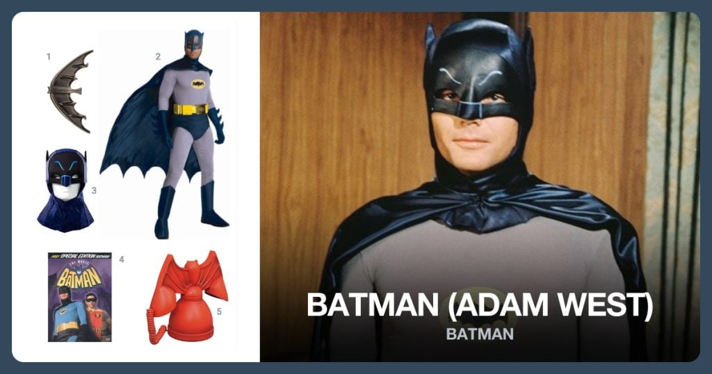 Batarang, 1966 Batman Costume, Batman 1966 Cowl and Batman - The Movie beside Batman (Adam West)