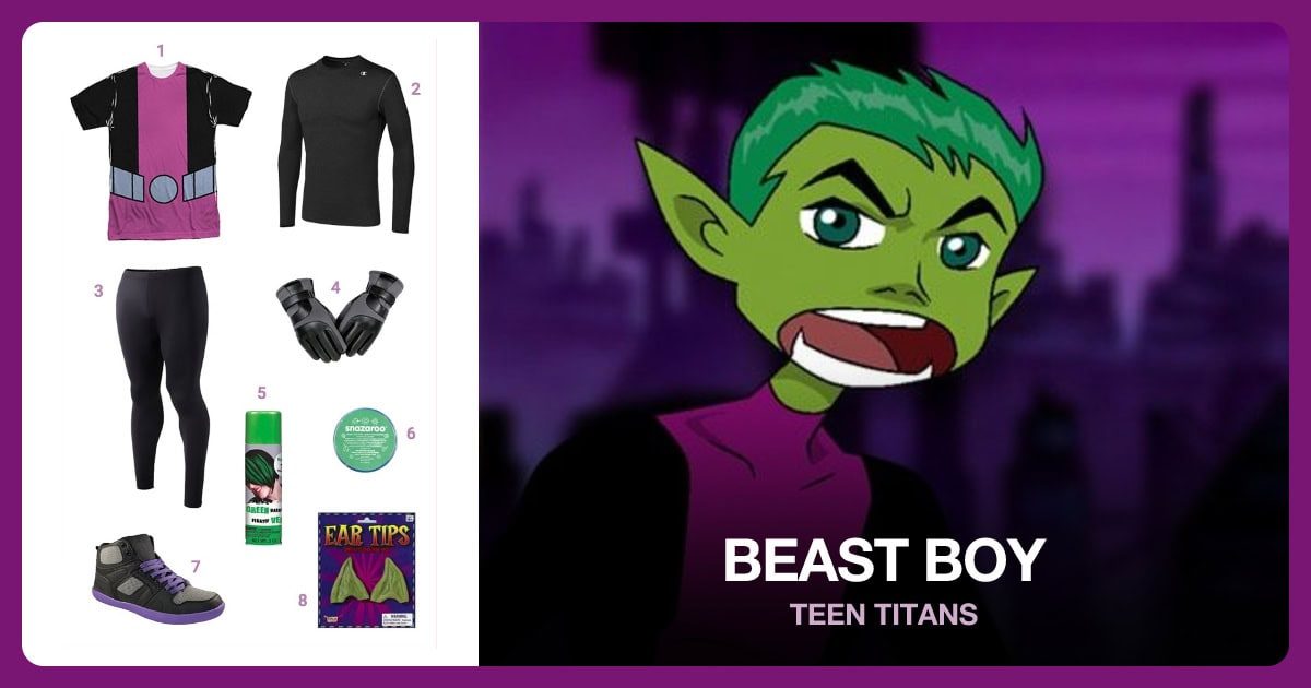 Beast Boy costume outfit and accessories