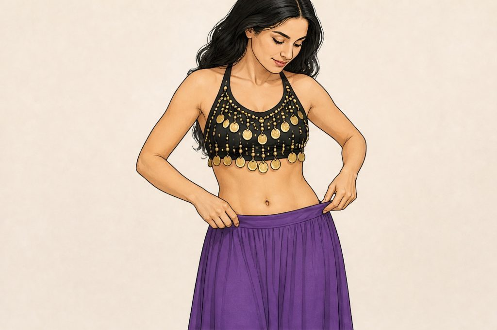 Put on the crop top and flowing skirt