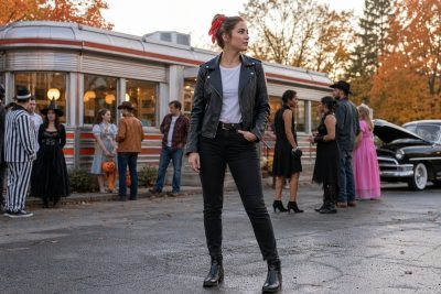 Black Jacket Biker costume outfit