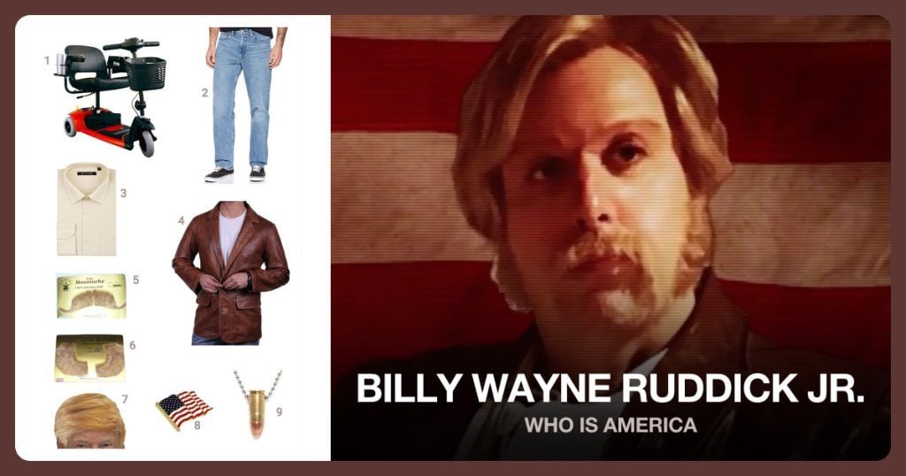Motorized Wheel Chair, Washed Blue Jeans, Button-Up Shirt and Brown Leather Jacket beside Billy Wayne Ruddick Jr.