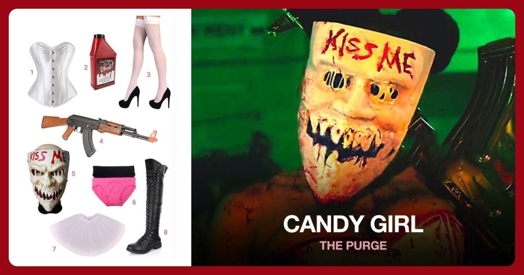 Corset, Fake Blood, White Stocking and Toy Gun beside Candy Girl
