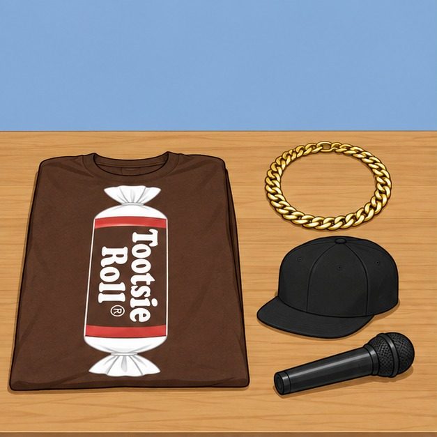 Candy Rapper illustrated costume step 1