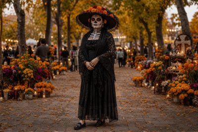 Black Dress Catrina costume outfit