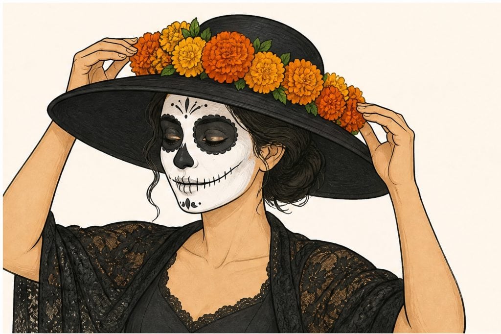 Finish the flowered hat