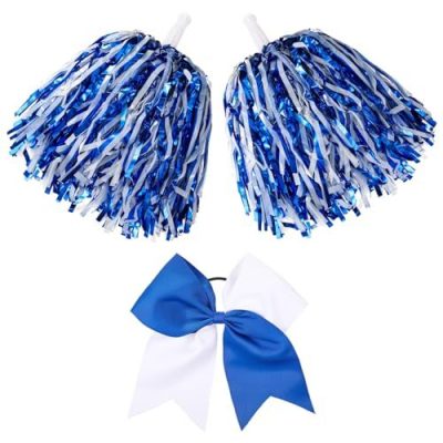 Blue Pom Bow Set