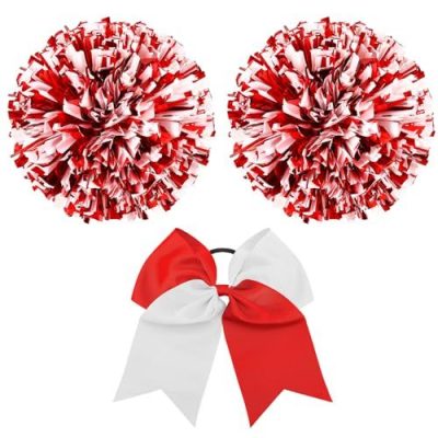 Red Pom Bow Set