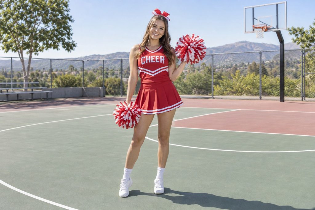 Red and White cheerleader outfit