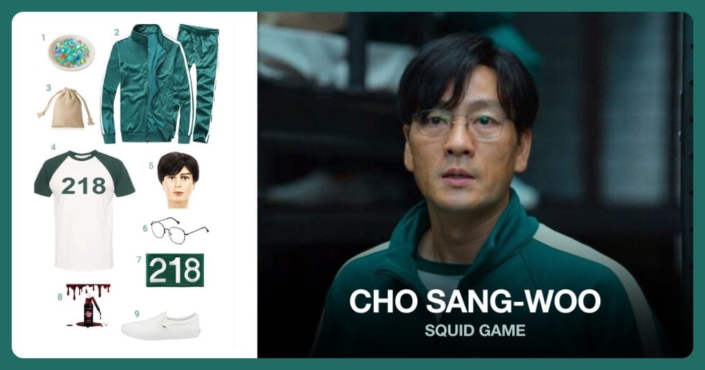 Marbles, Green Tracksuit, Drawstring Cotton Cloth Bag and 218 Shirt beside Cho Sang-Woo