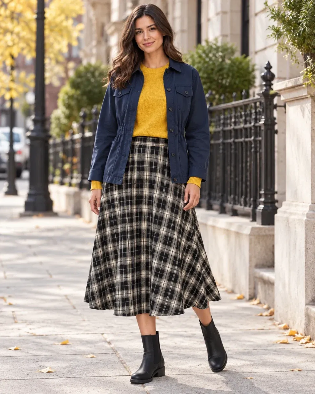 A full-body Coraline-inspired outfit styled for an everyday occasion.