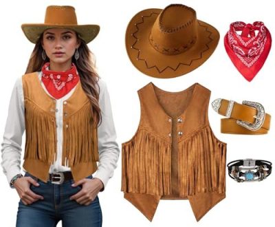 Cowgirl Vest and Hat Set