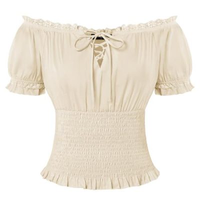 Cream Peasant Blouse