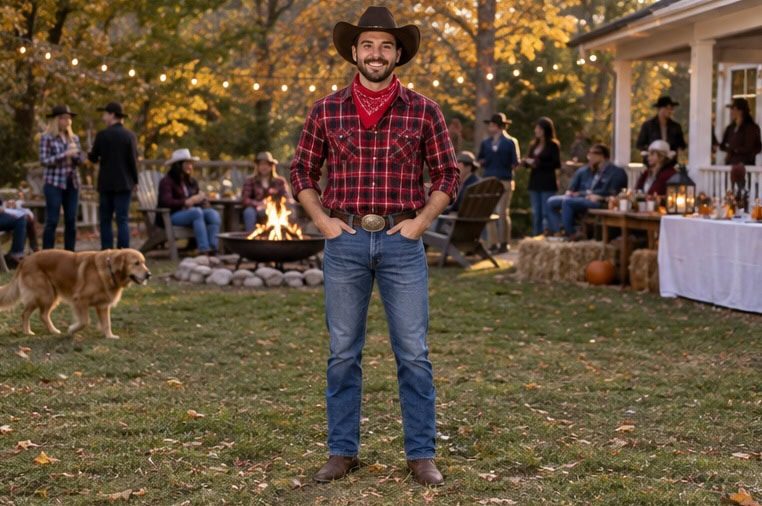Plaid & Denim cowboy outfit