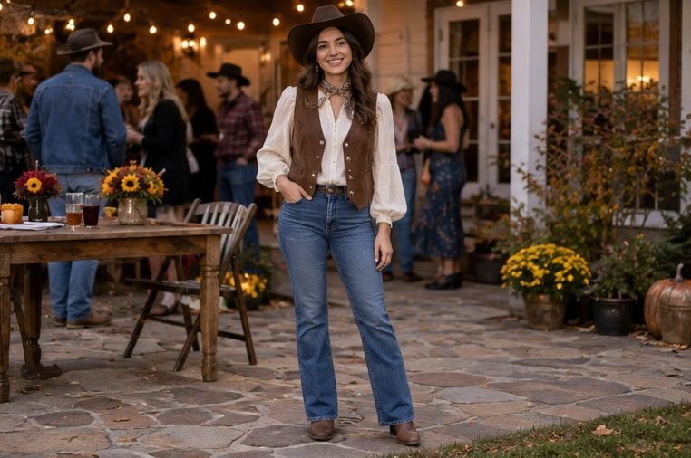 Cream Shirt & Vest cowboy outfit