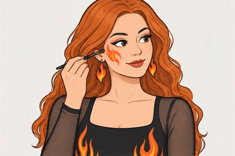 Girl on Fire illustrated step4