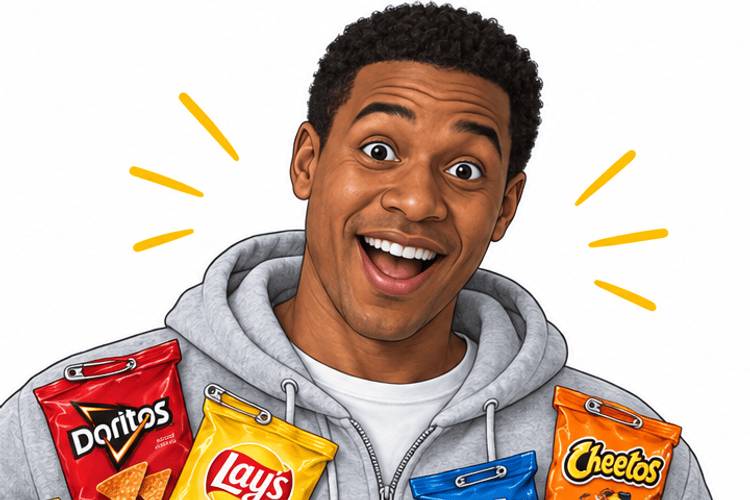 Instructional illustration for Snack Attack costume: Dress and load the snack attack.