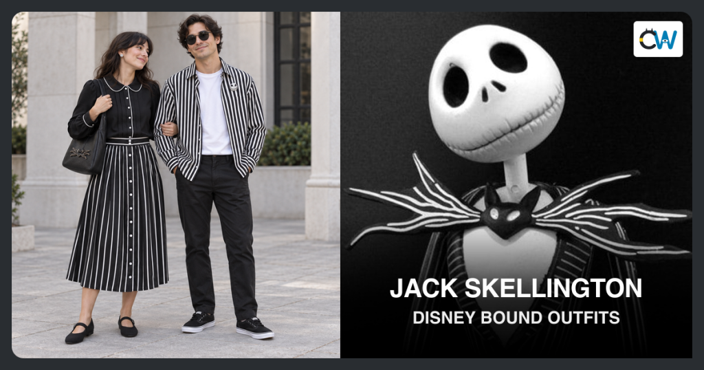 Jack Skellington-inspired black-and-white everyday outfit