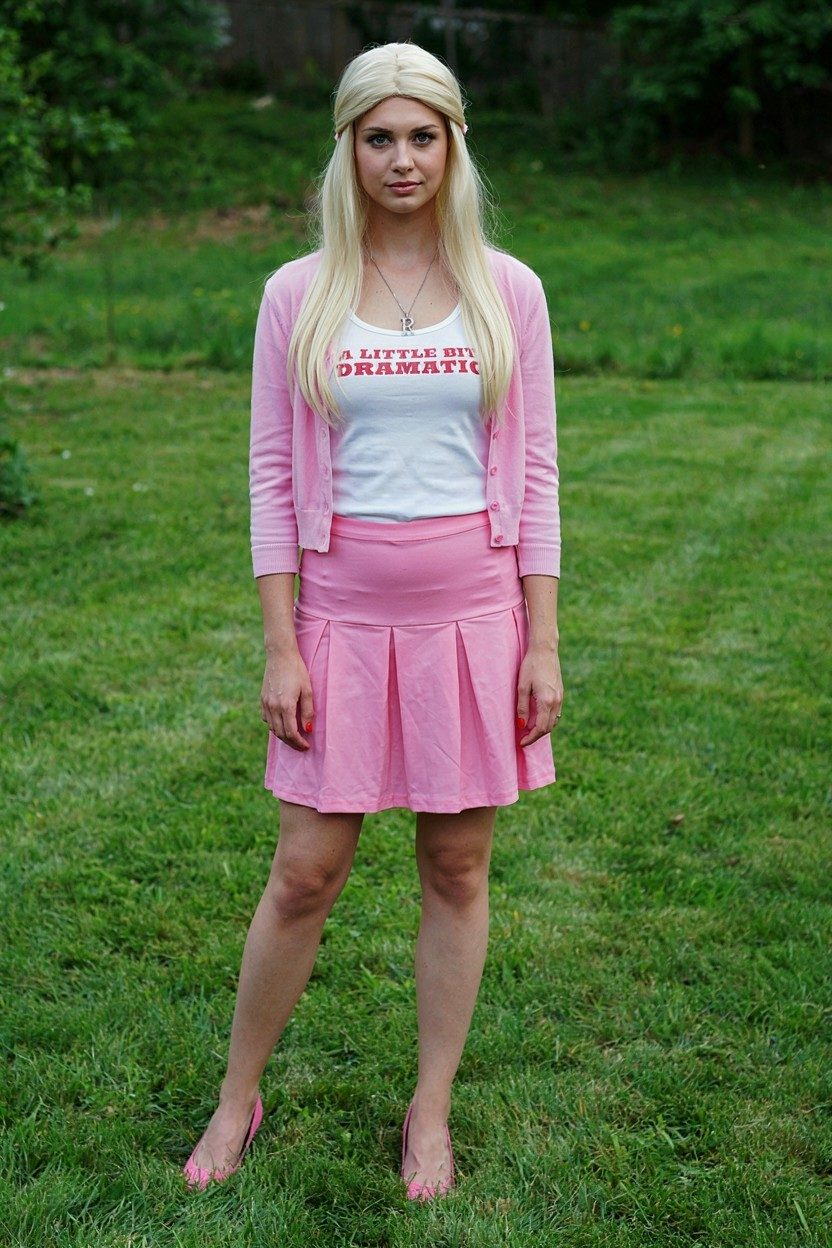 Adult wearing the Regina George costume