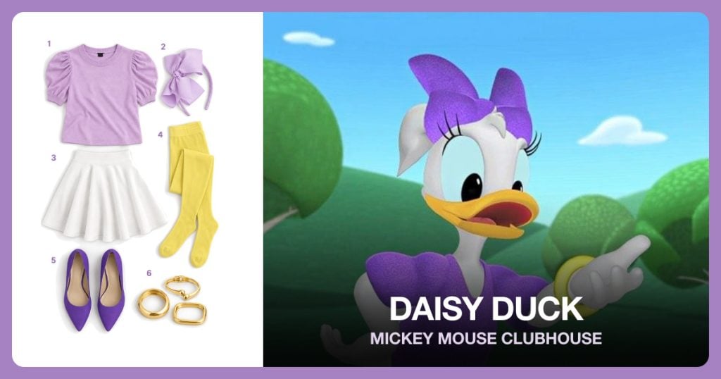 Daisy Duck Costume Guide outfit and accessories