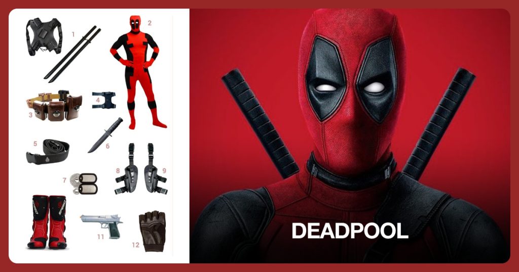 Deadpool costume clothing and accessories