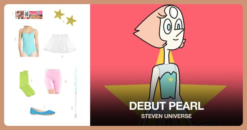 Peach Hair Dye, Gold Star Iron On Patch, Leotard with Adjustable Straps and Mini Tutu Skirt beside Debut Pearl