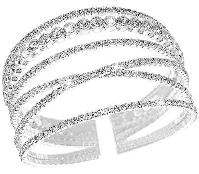Silver Rhinestone Cuff Bracelet