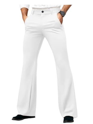 Men’s White Flared Dress Pants