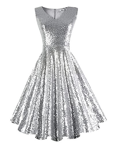 Silver Vintage Sequin Dress
