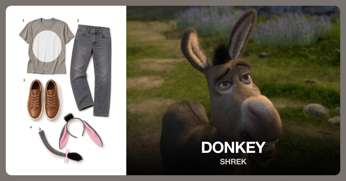 Donkey costume outfit and accessories