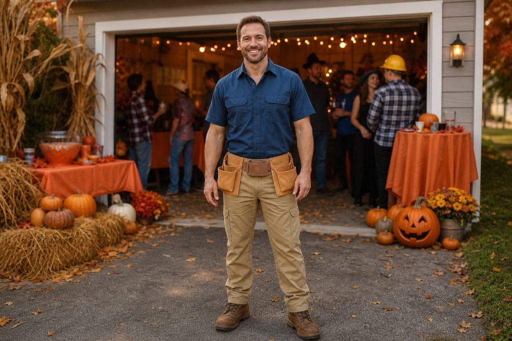 Blue Work Shirt Utility Look costume outfit