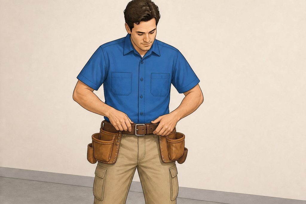 fasten empty tool belt