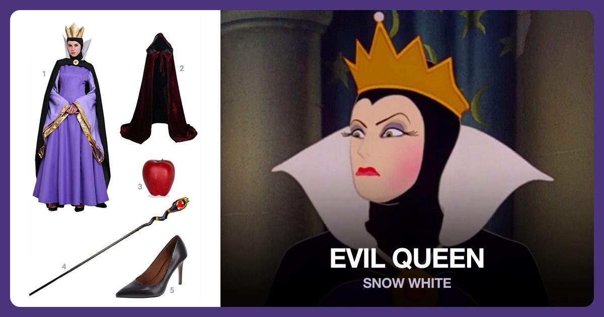 the Evil Queen costume outfit and accessories