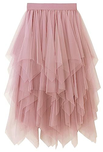 Pink Tulle Midi Skirt