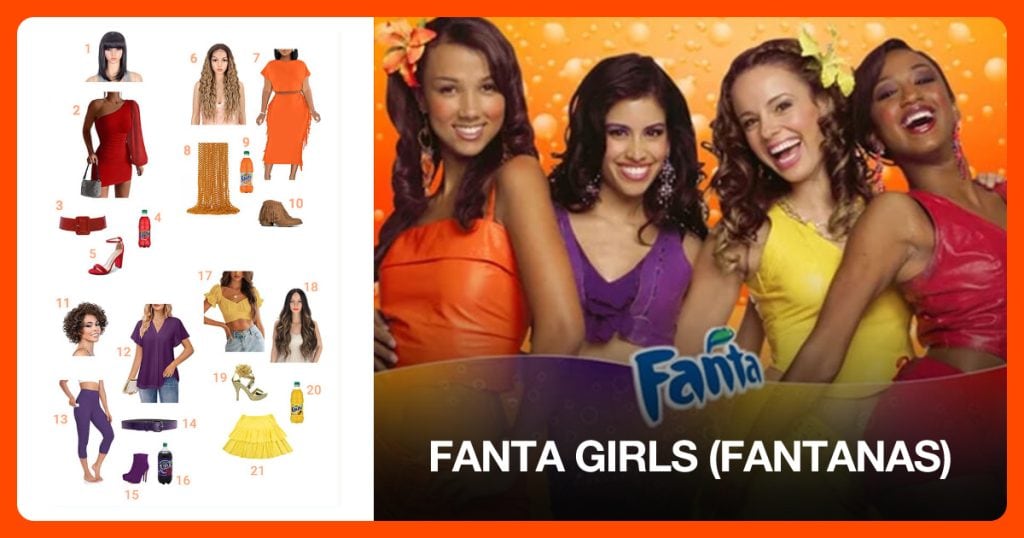 Women’s Red One Shoulder Puff Long Sleeve, Women’s Red One Shoulder Puff Long Sleeve and Red Leather Belt beside Fanta Girls (Fantanas)