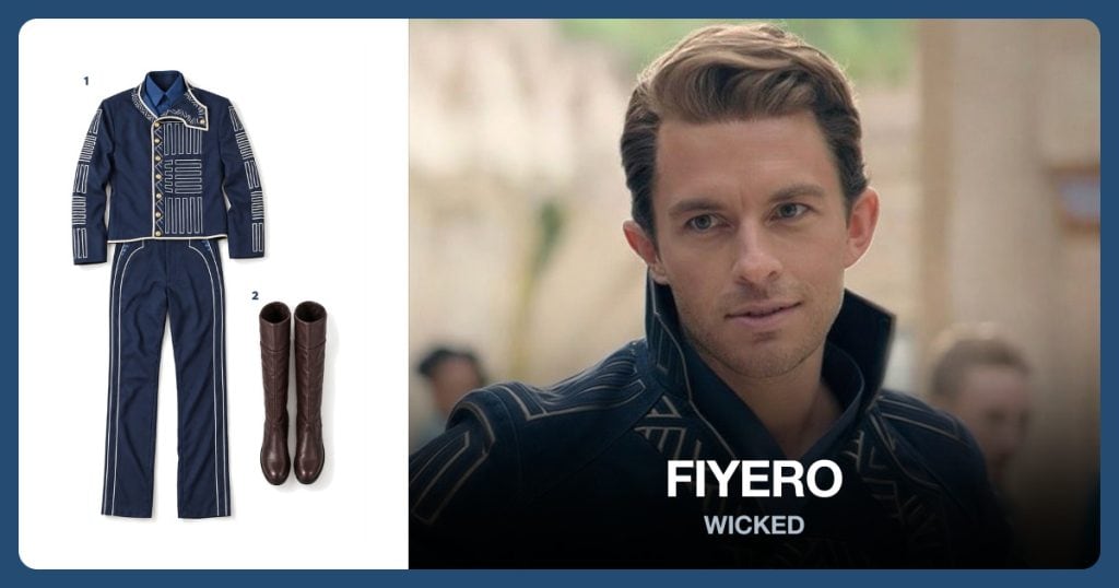 Fiyero Costume Set and Brown Riding Boots beside Fiyero