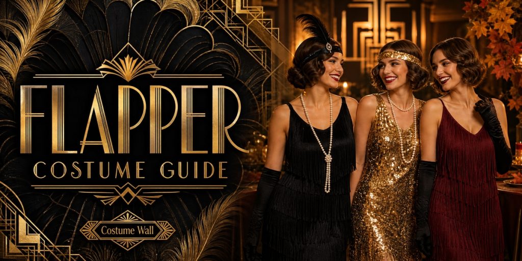 Black Fringe Dress Set, Gold Fringe Dress, Burgundy Fringe Dress Set and Navy Fit-and-Flare Dress beside Flapper